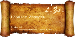 Lendler Zsanett névjegykártya